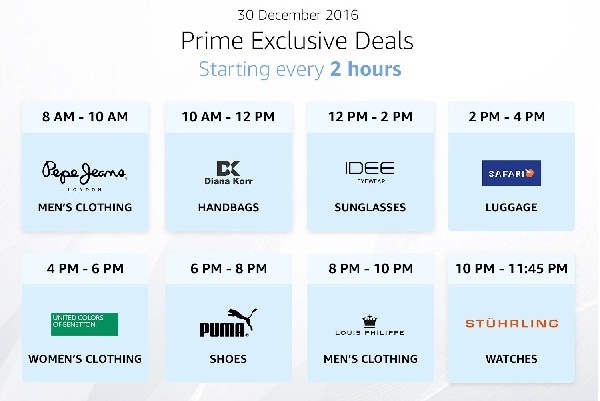 India Desire : Amazon Prime Exclusive Deals on Special Brands @ 30th Dec Every 2 Hours